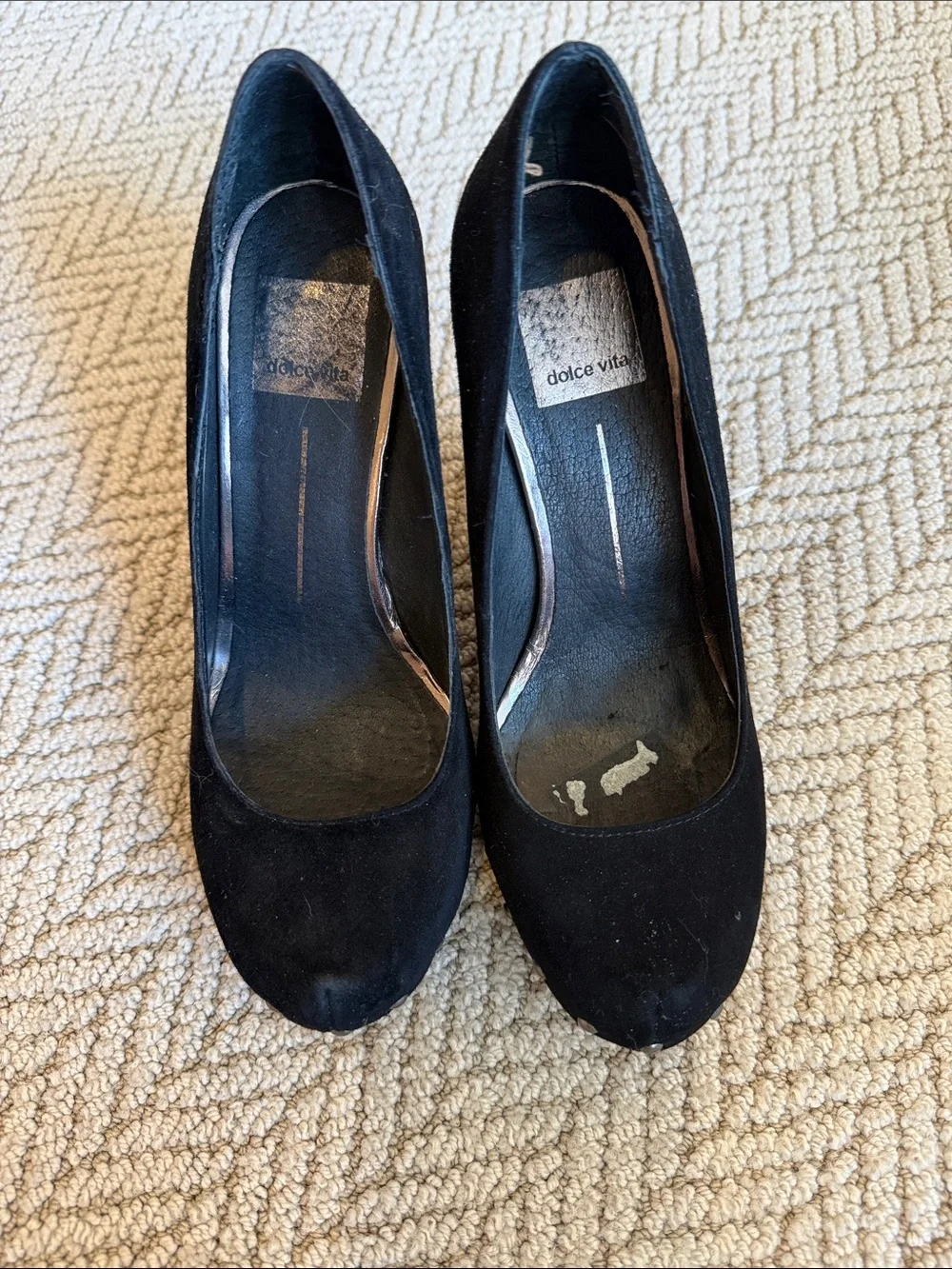 Dolce Vita Black Suede Platform Block Heel Pumps